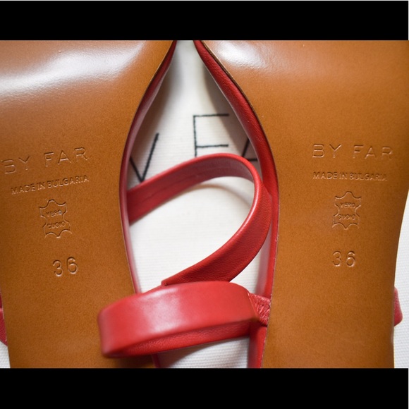 BY FAR Red Tanya Sandals ❤️ *NEW* - Picture 6 of 11